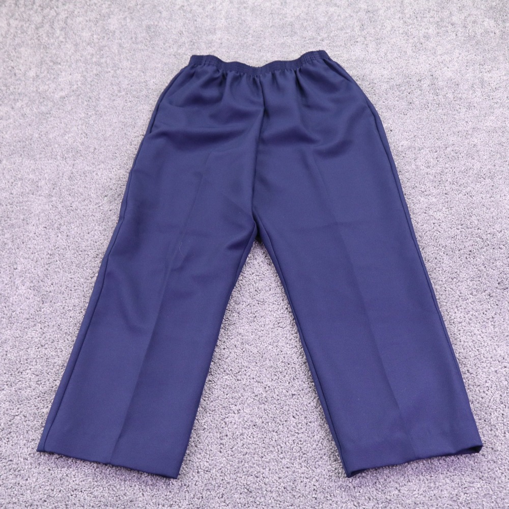 Alfred Dunner Pants Womens 16 Blue Elastic Waist Polyester Casual Straight Leg